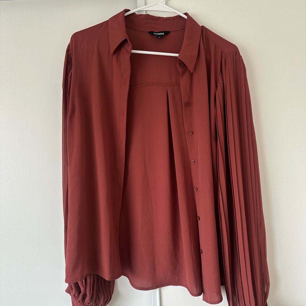 Express Rust Button Down Shirt
